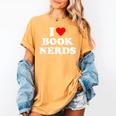 I Heart Book Nerds Book Readers Cute Women's Comfort Colors T-Shirt Mustard