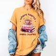 Where Hearts Groovy Meet Stories Coffee Books Valentines Day Women's Comfort Colors T-Shirt Mustard
