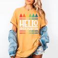 Hello Kindergarten First Day Back To School Graduation Women's Comfort Colors T-Shirt Mustard