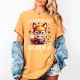 I'd Rather Be Reading Cute Fox Book Lover Reader Bookworm Women's Comfort Colors T-Shirt Mustard