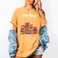 I'm Fine Reading Books Reader Book Lover Librarian Women's Comfort Colors T-Shirt Mustard I'm Fine Reading Books Reader Book Lover Librarian Women's Comfort Colors T-Shirt Mustard