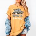Indoor Cat Energy Raccoon Introvert Anti Social Mascot Women's Comfort Colors T-Shirt Mustard