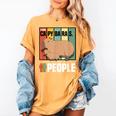 Introvert Capybara Rodent Animal Lover Antisocial Retro Women's Comfort Colors T-Shirt Mustard