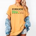 Introvert Cute My Social Battery Women's Comfort Colors T-Shirt Mustard Introvert Cute My Social Battery Women's Comfort Colors T-Shirt Mustard