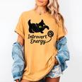 Introvert Energy Cat Love Cat Meme Women's Comfort Colors T-Shirt Mustard