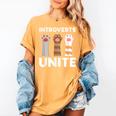 Introvert Unite Kitty Paws Raise Introverted Gathering Women's Comfort Colors T-Shirt Mustard