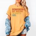 Introverted But Willing To Discuss Cats Introvert Women's Comfort Colors T-Shirt Mustard