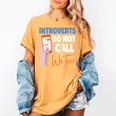 We Just Text Introvert For Quiet People Raglan Baseball Tee Women's Comfort Colors T-Shirt Mustard We Just Text Introvert For Quiet People Raglan Baseball Tee Women's Comfort Colors T-Shirt Mustard