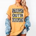 Kids Straight Outta Kindergarten Graduation Women's Comfort Colors T-Shirt Mustard