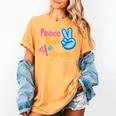 Last Day Of School Peace Out Grade 4 Graduation Kids Women's Comfort Colors T-Shirt Mustard