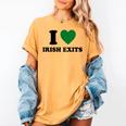 I Love Irish Exits St Patrick's Day Introvert Party Women's Comfort Colors T-Shirt Mustard