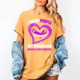 In My Memory Of My Husband PANCREATIC CANCER AWARENESS Women's Comfort Colors T-Shirt Mustard In My Memory Of My Husband PANCREATIC CANCER AWARENESS Women's Comfort Colors T-Shirt Mustard