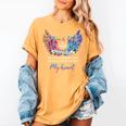 In Memory Of Mom Dad In Heaven Guardian Angel Wings Memorial Women's Comfort Colors T-Shirt Mustard
