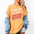 Nurse Graduation I Survived My Girlfriends Nursing Degree Women's Comfort Colors T-Shirt Mustard