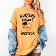 Nursing School Survivor Women Graduation RN Gift Shirt Women's Comfort Colors T-Shirt Mustard