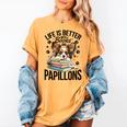 Papillon Dog Breed Life Is Better With Books And Papillons Women's Comfort Colors T-Shirt Mustard