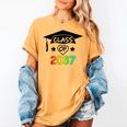 Pre-K -12th Grade Hand Prints Space Graduation Class Of 2037 Women's Comfort Colors T-Shirt Mustard