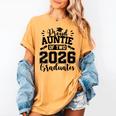 Proud Auntie Of Two 2026 Graduates Graduation Women's Comfort Colors T-Shirt Mustard