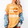 Proud Boyfriend Of A 2025 Senior Graduation Basketball Women's Comfort Colors T-Shirt Mustard