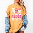 Proud Mom Of A 2024 Senior Graduation Women's Comfort Colors T-Shirt Mustard