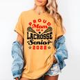 Proud Mom Of a Lacrosse Senior 2022 Graduation Women's Comfort Colors T-Shirt Mustard
