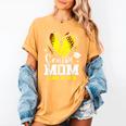 Proud Senior Mom Class Of 2026 Softball Graduation Heart Women's Comfort Colors T-Shirt Mustard