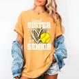 Proud Sister Of A 2026 Senior Softball Graduation Leopard Women's Comfort Colors T-Shirt Mustard