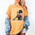Queen Masters Degree Graduation Educated Melanin Grad Women's Comfort Colors T-Shirt Mustard