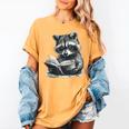 Raccoon With Book Cute Raccoons Reading Books Women's Comfort Colors T-Shirt Mustard
