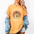 i Read Books And i Know Things Cat Reading Cat Coffee Books Women's Comfort Colors T-Shirt Mustard