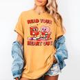 Read Your Heart Out Valentine Reading Book Girl Kid Teacher Women's Comfort Colors T-Shirt Mustard