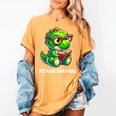 Readasaurus Reading Dinosaur Book Reader Bookworm Women's Comfort Colors T-Shirt Mustard