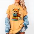 Reading Book Lover Red Panda Read Books Be Kind Stays Weird Women's Comfort Colors T-Shirt Mustard