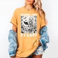 Reading Time At Last Book Lover Introvert Skeleton Reading Women's Comfort Colors T-Shirt Mustard