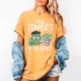 Real Zombies Read Books Zombie Women's Comfort Colors T-Shirt Mustard