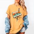 Retro Cassette Tape & Pencil Rewind Nostalgia Party 80s 90s Women's Comfort Colors T-Shirt Mustard