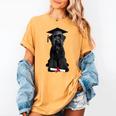 Russian Terrier Dog Graduation Cap Graduate Owner Grad Women's Comfort Colors T-Shirt Mustard