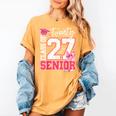 Senior 2027 Class Of 2027 Pink Coquette Bow Graduation Girl Women's Comfort Colors T-Shirt Mustard