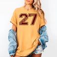 Senior 2027 Maroon Senior Class Of 27 Jersey Graduation Women's Comfort Colors T-Shirt Mustard