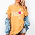 Senior Cheerleader Cheer Class Of 2025 Graduation Graduate Women's Comfort Colors T-Shirt Mustard