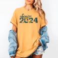 Senior Graduation Class Of 2024 Cute Senior 2024 Flowers Women's Comfort Colors T-Shirt Mustard