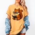 Squirrel Reading Book Lover Women's Comfort Colors T-Shirt Mustard