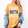 Straight Outta College Movie Parody Graduation Women's Comfort Colors T-Shirt Mustard
