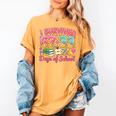 Survived 67 Days Of School Ice Cream Drip Apple Pencil Book Women's Comfort Colors T-Shirt Mustard