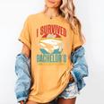 I Survived My Bachelor's Degree Party Bachelor Graduation Women's Comfort Colors T-Shirt Mustard