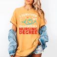I Survived My Daughter's Nurse Degree School Graduation Women's Comfort Colors T-Shirt Mustard