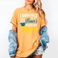 i Survived My Fiance's Masters Degree Graduation Gifts Women's Comfort Colors T-Shirt Mustard