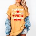 I Survived My Husband's PHD Dissertation Graduation Women's Comfort Colors T-Shirt Mustard