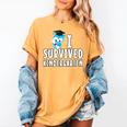 I Survived Kindergarten Graduation Kids Owl Grad Women's Comfort Colors T-Shirt Mustard