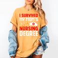 I Survived My Mom's Nursing Degree Graduation Day 2026 Women's Comfort Colors T-Shirt Mustard